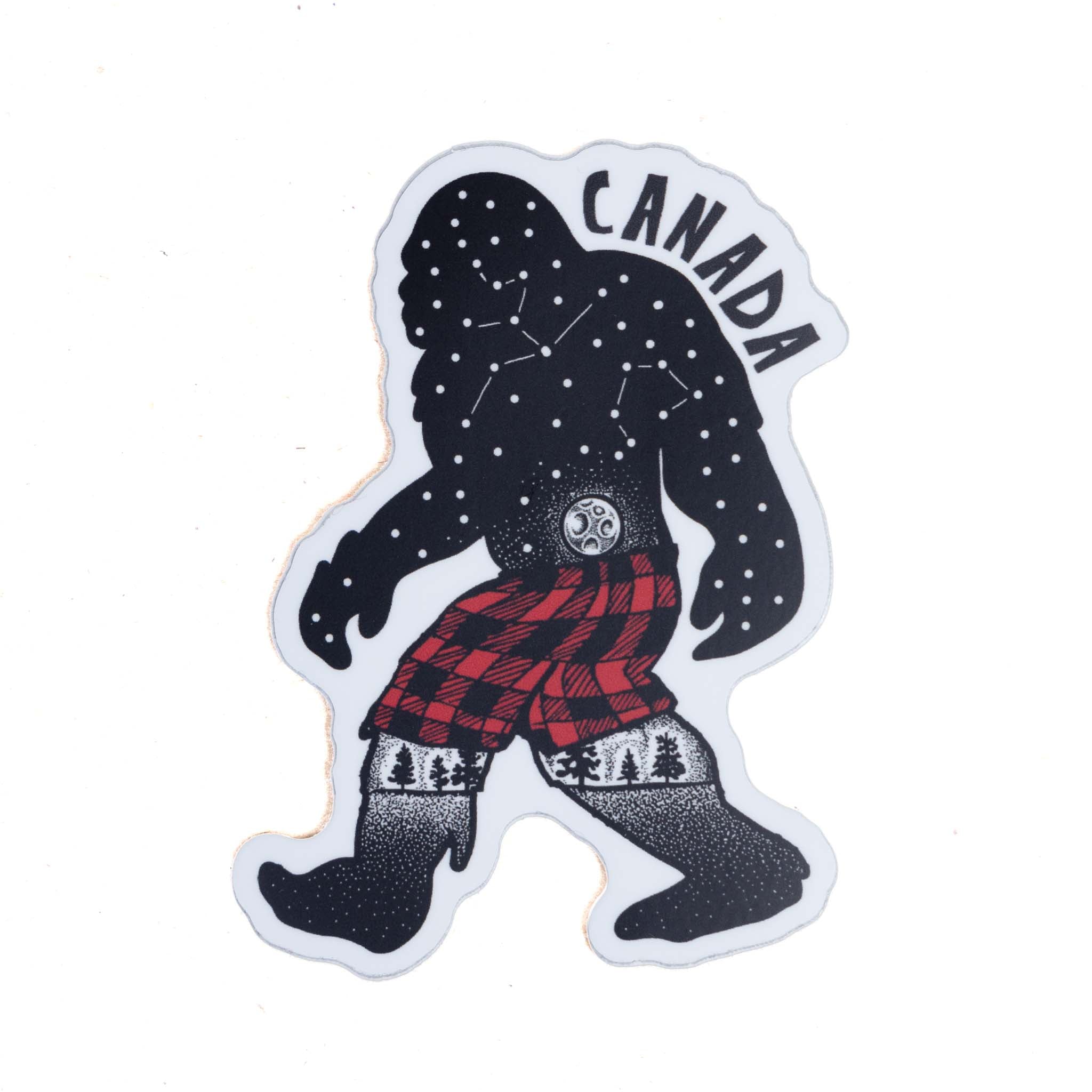 Canada Die Cut Sticker - Bigfoot Night Sky